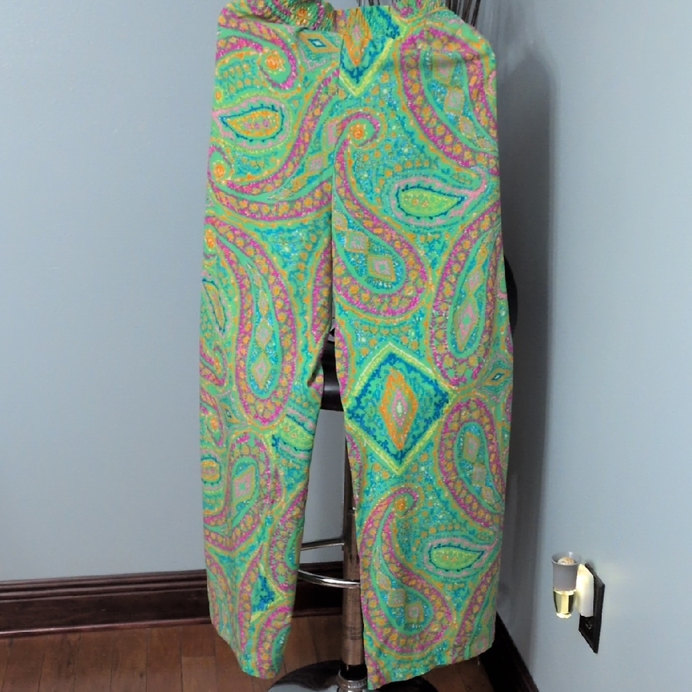 Lauren Ralph Lauren Paisley Wide-Leg Pants - Picture 6 of 8